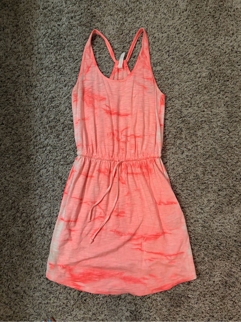 Jessica Simpson Pink Coral Tie-Dye Midi Dress